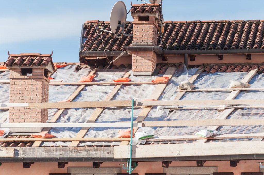 Roof damaged to repair.